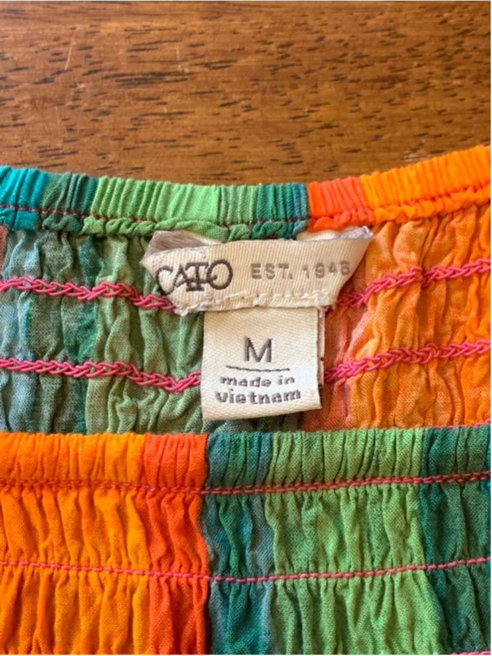 Cato Top Medium Multi Color Stripes Ruffle Sleeves - Picture 2 of 7